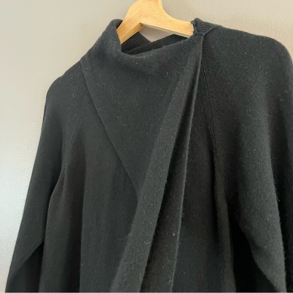 Sutton Studio Womens Wool Blend Mock Neck Tie Beck Black Medium - Picture 4 of 13